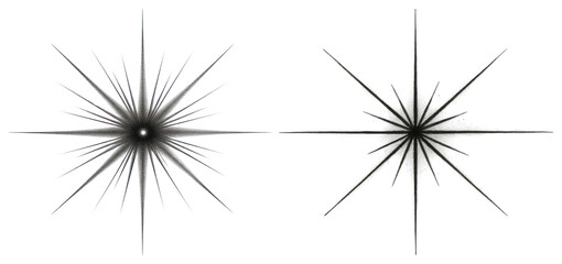 Wall Mural - PNG Abstract starburst geometric design, element set on transparent background
