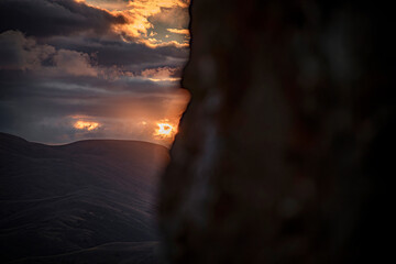 Wall Mural - sunset over the mountains