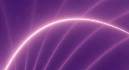 Wall Mural - Abstract Purple Background with Glowing White Curved Lines light