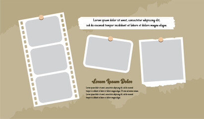 Pictures or photos frame collage comics page grid layout abstract photo frames and digital photo wall template