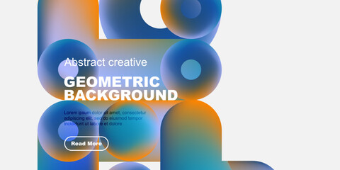 Poster - Abstract geometric shapes, vibrant colors, text overlay, modern design. Clean composition, suitable for backgrounds, presentations.