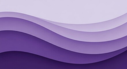 Canvas Print - layered purple waves abstract background with soft gradient image photo