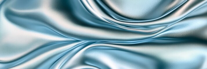 Canvas Print - Elegant Iridescent Azure Flowing Fabric Design with Gentle Depth and Silky Pattern for Decoration