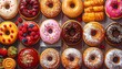 © nurhacreative - Colorful collection of donuts and sweets for bakery and food themes.