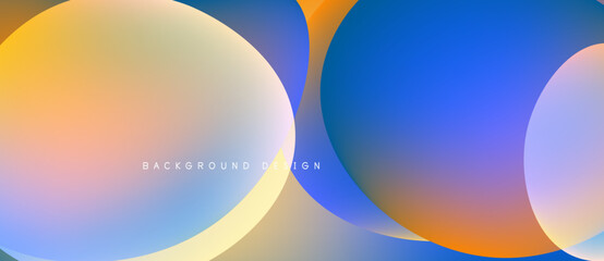 Wall Mural - Abstract colorful overlapping circles create vibrant background. Gradient hues blend smoothly, offering modern aesthetic.