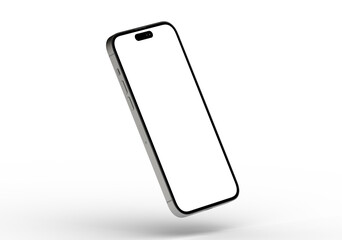 High-quality image of a modern smartphone with a blank screen, perfect for app presentations or website designs.
