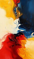 Wall Mural - dynamic composition of swirling hues and abstract expressionism in artistic color blending design