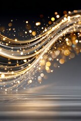 Wall Mural - golden radiance and elegant stream with shimmering motion blur creating captivating patterns