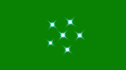 Wall Mural - Twinkle star glitter sparkle, sparkling bokeh stars lights, blinking cartoon stars, glowing light effect, starlight twinkle on chroma key, flat green screen sparkle animation, retro shine movement. 4K