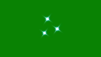 Wall Mural - Twinkle star sparkle, glowing cartoon stars, shining doodle vector light, magic flash effect, retro blinking sparkle green screen background, energy explosion motion, glowing twinkle. 4K