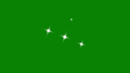 Wall Mural - Twinkling star animation, glowing sparkle star light, blinking light effect, doodle style vector stars, glow twinkle movement, energy explosion timeline green screen background. 4K