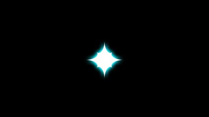 Wall Mural - Twinkling stars animation, flat white cartoon doodle stars, retro vector blinking lights, sparkle star glowing effect, transparent background with alpha channel, black screen twinkle motion. 4K
