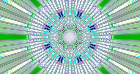 Wall Mural - This dynamic visual display features a colorful, endless tunnel filled with vibrant patterns that transition seamlessly. Perfect for creating an engaging and immersive environment.