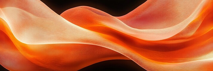 Wall Mural - Elegant Abstract Orange Wave Design with Smooth Texture and Subtle Color Transitions for Background