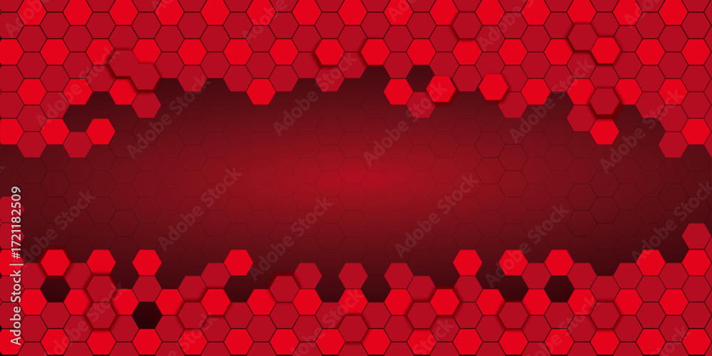 Hexagonal abstract red metal background with light | Hexagon concept ...