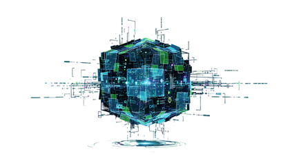 futuristic technology cube blockchain concept information digital 37231456 1