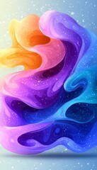 Canvas Print - Vibrant Abstract Swirls of Colorful Fluidity in a Cosmic Galaxy Background for Modern Digital Art