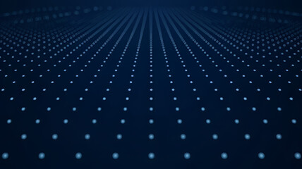 A mesmerizing array of blue dots stretches into the distance, creating a sense of depth and technological sophistication