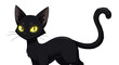 ©  Stock Picture - Adorable Black Cat Illustration A Charming Cartoon Feline