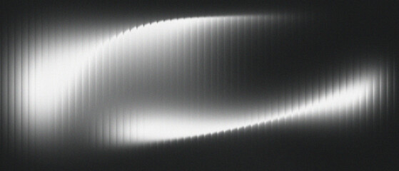 Wall Mural - Black and white abstract wave background with metallic gradient texture and digital light reflections. Modern futuristic design perfect for wallpaper, posters, or creative projects.