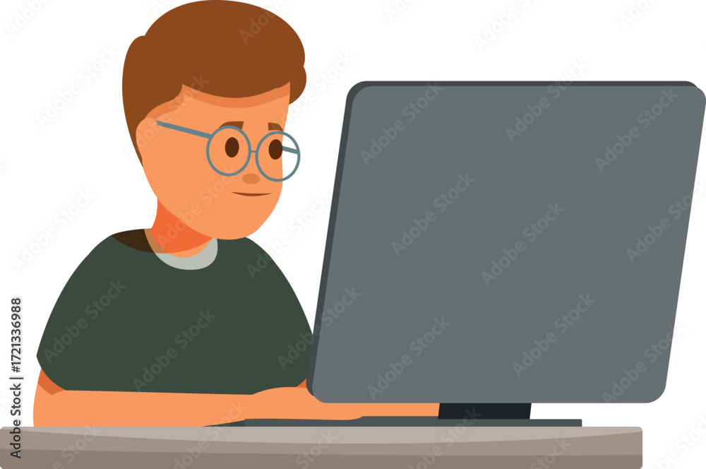 Young programmer developing new software application, working on ...