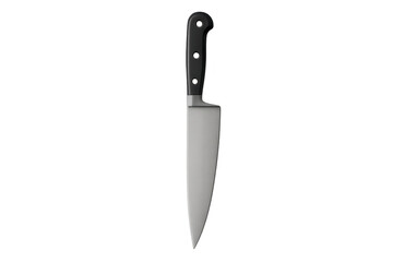 Professional chef knife, sharp stainless steel blade, isolated on transparent background