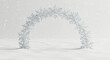 © Irina - Snowflake arch decoration on white snowy background in winter