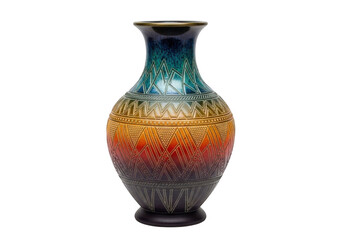 Elegant art nouveau vase isolated on transparent background isolated on transparent background