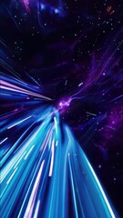 Wall Mural - Stunning galaxy in motion with vibrant hues of purple and blue, streaking through the universe