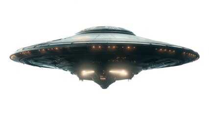 Wall Mural - A large extraterrestrial spacecraft soaring through the sky, ready for takeoff or arrival