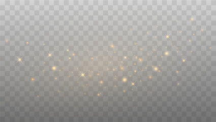 Wall Mural - Golden Lights with Glitter Stars. Magic Starry Background.