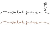 Handwritten lettering art beverage salak juice. Elegant continuous lines word fruit. Minimalist script fresh drink salak juice. Curvy continuous handwriting text lines word lettering.
