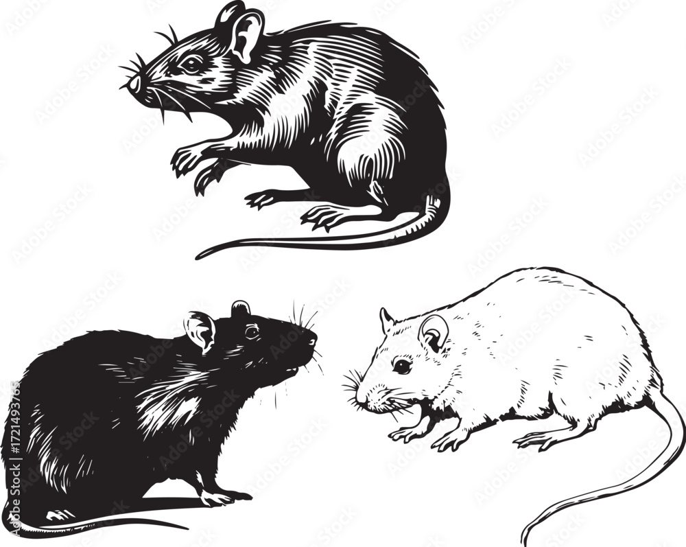 Image vectorielle Stock rat, a simple vector graphic logo in the style ...