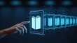 © Prosenjit - Digital Literacy: A human hand gently interacts with a digital representation of a book. This striking image symbolizes the convergence of human interaction and information access in the digital age.
