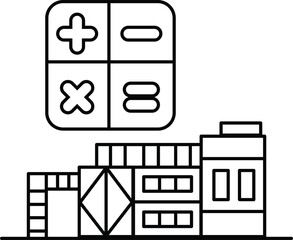 Canvas Print - A building with a large number of windows and a large number of numbers