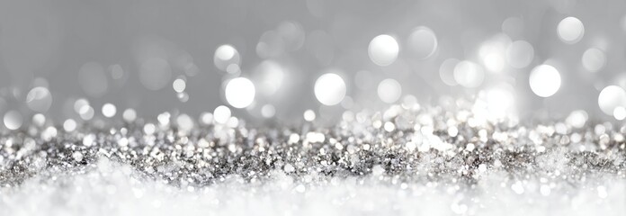 Silver glittery bokeh background