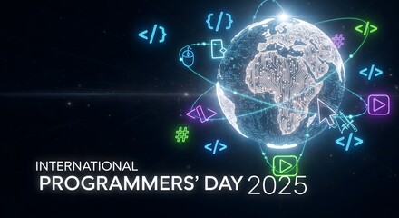 International programmers day 2025 with a futuristic earth design
