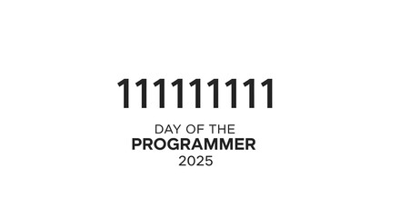 Day of the programmer 2025 with binary code isolated on white background