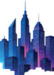 © Natallia - Nighttime glowing cityscape of a futuristic metropolis with towering skyscrapers
