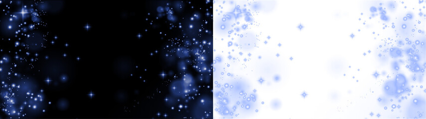 Sparkling blue and white bokeh overlay with soft glowing lights, creating a dreamy atmosphere for design projects, featuring vibrant textures and captivating visual effects