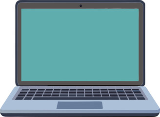 Modern Laptop with Blank Screen for Mockup Template