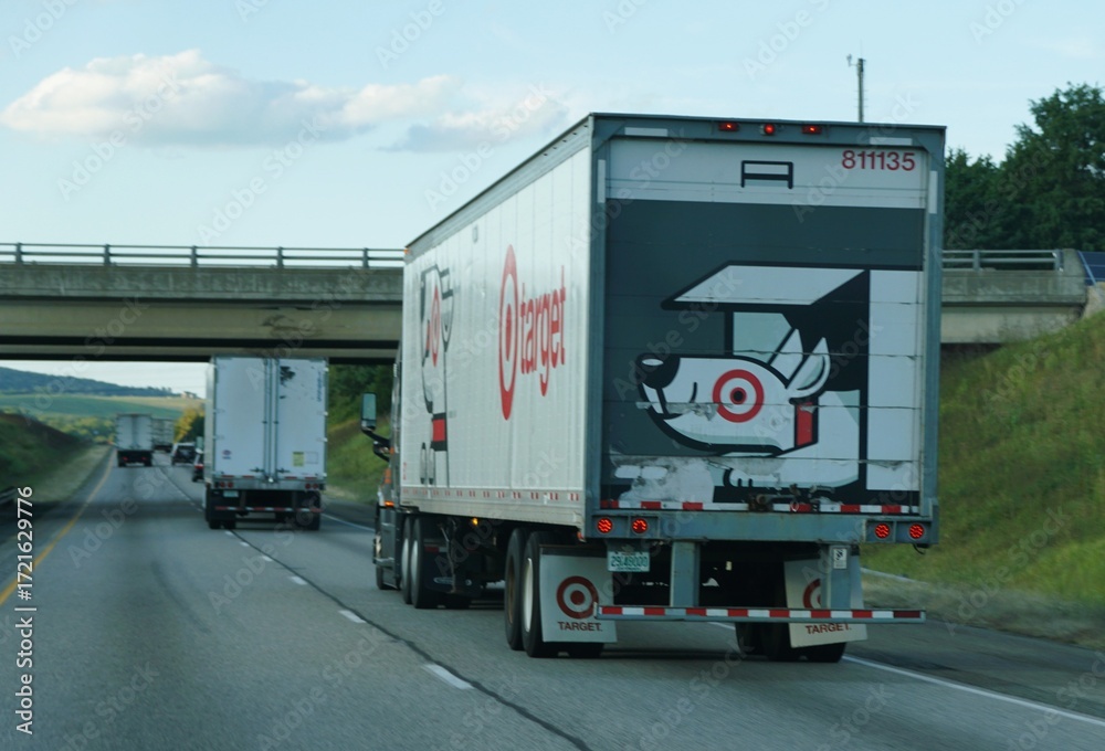Target Semi Virginia, U.S.A - Sep 9, 2025 - A Target semi-trailer truck featuring a ...