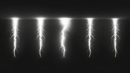 Wall Mural - A black and white image of lightning bolts