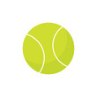 © Faizal - Minimalist illustration of a bright green tennis ball on a white background. Perfect for sports graphics, recreation concepts, tennis tournaments, athletic training, and fitness promotion.