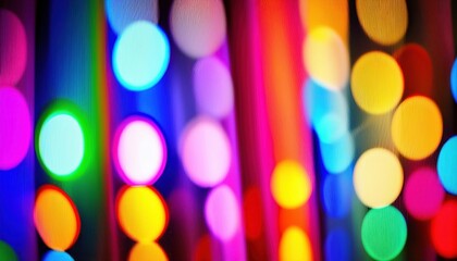 Wall Mural - vibrant multicolor bokeh circles glowing in abstract blur pattern for festive wallpaper or modern banner background