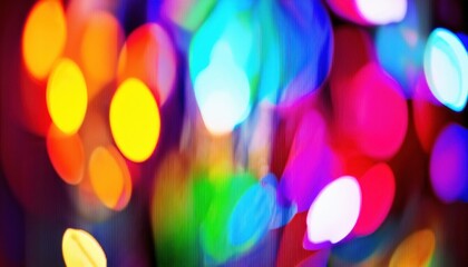 Wall Mural - vibrant multicolor bokeh circles glowing in abstract blur pattern for festive wallpaper or modern banner background