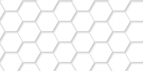 Wall Mural - abstract pattern hexagonal white technology line paper background. hexagonal grid tile mosaic struct