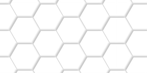 Wall Mural - abstract pattern hexagonal white technology line paper background. hexagonal grid tile mosaic struct
