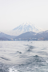 Wall Mural - view of koryakskaya sopka and city from avacha bay