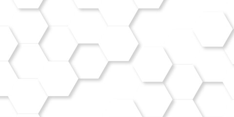 Wall Mural - abstract pattern hexagonal white technology line paper background. hexagonal grid tile mosaic struct